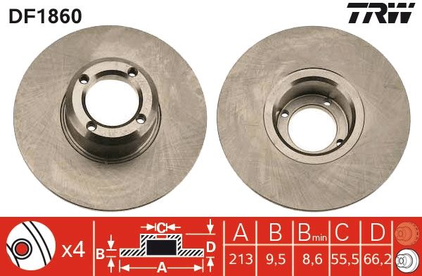 TRW DF1860 Brake Disc