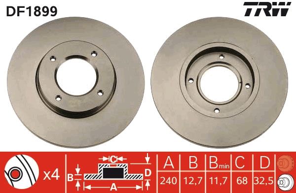 TRW DF1899 Brake Disc