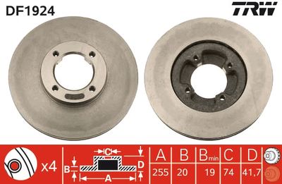 Brake Disc TRW DF1924