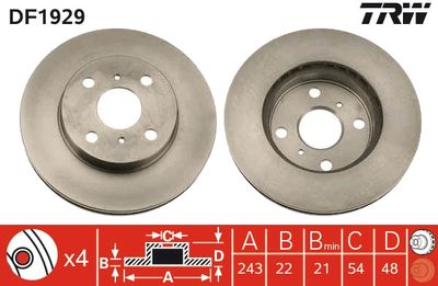 Brake Disc TRW DF1929