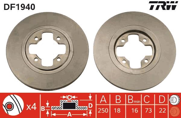 TRW DF1940 Brake Disc