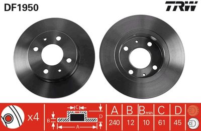 Brake Disc TRW DF1950