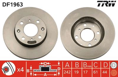 Brake Disc TRW DF1963