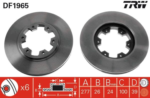 TRW DF1965 Brake Disc