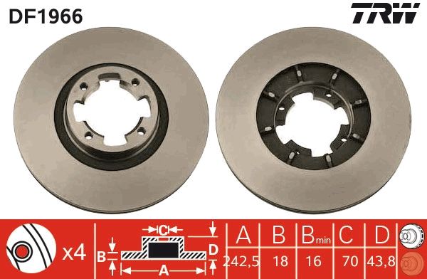 TRW DF1966 Brake Disc