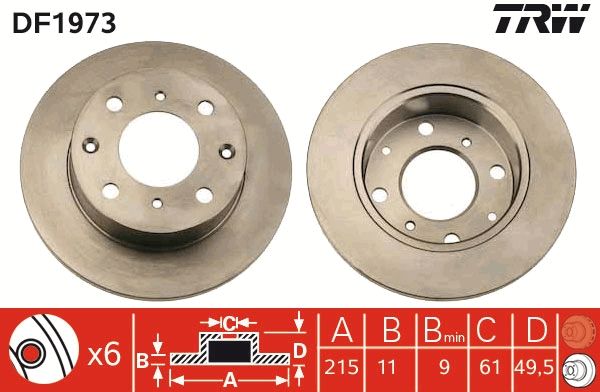 TRW DF1973 Brake Disc