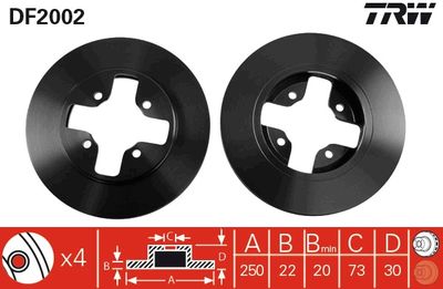 Brake Disc TRW DF2002