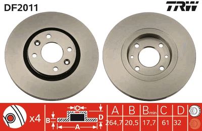 Brake Disc TRW DF2011