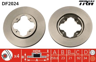 Brake Disc TRW DF2024