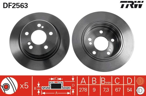 TRW DF2563 Brake Disc