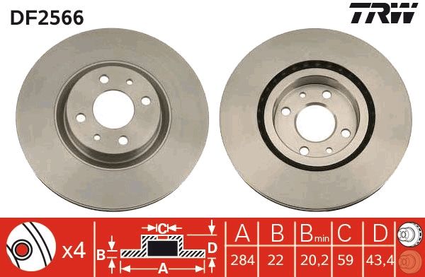 TRW DF2566 Brake Disc