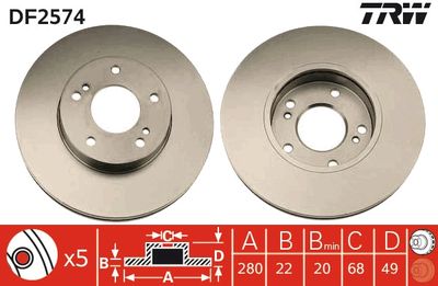 Brake Disc TRW DF2574