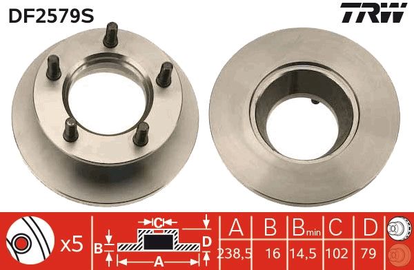 TRW DF2579S Brake Disc