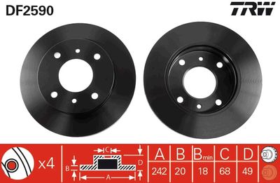 Brake Disc TRW DF2590