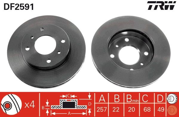 TRW DF2591 Brake Disc