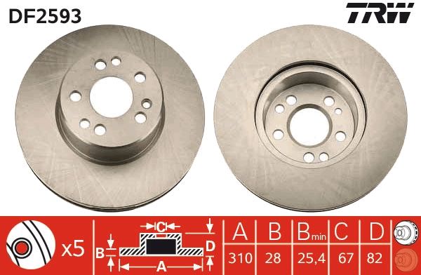 TRW DF2593 Brake Disc