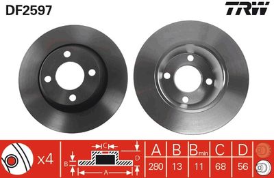 Brake Disc TRW DF2597