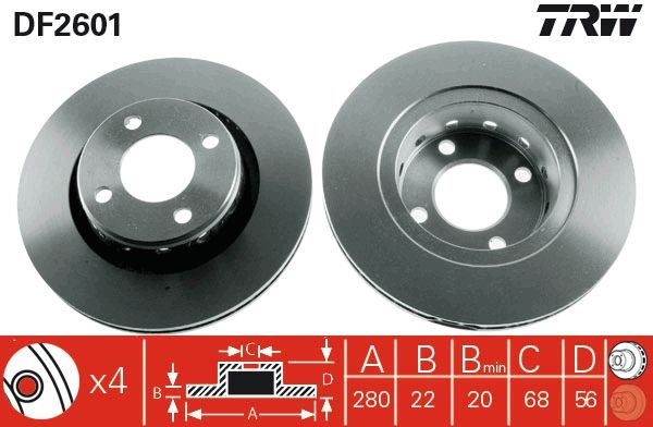 TRW DF2601 Brake Disc
