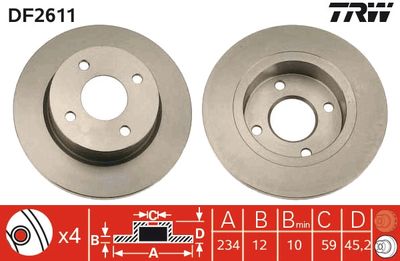 Brake Disc TRW DF2611