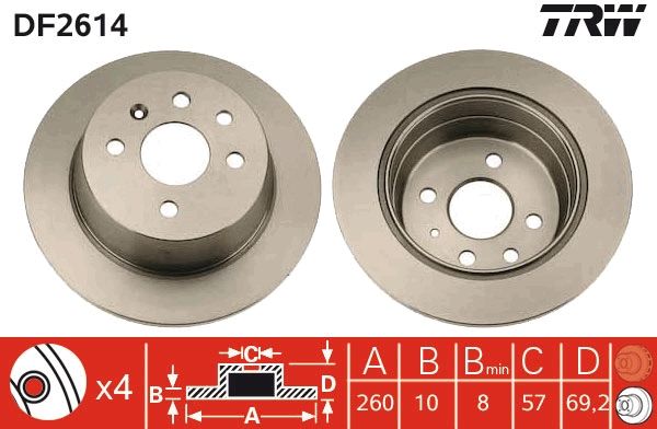 TRW DF2614 Brake Disc