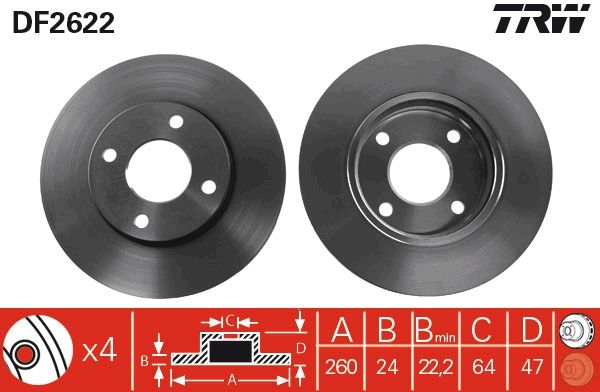 TRW DF2622 Brake Disc