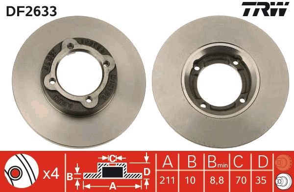 TRW DF2633 Brake Disc