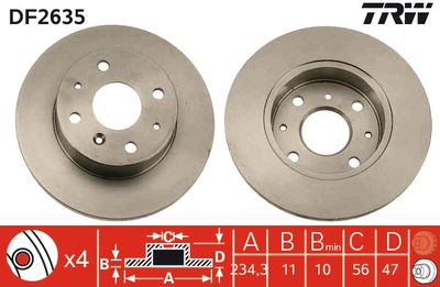 Brake Disc TRW DF2635