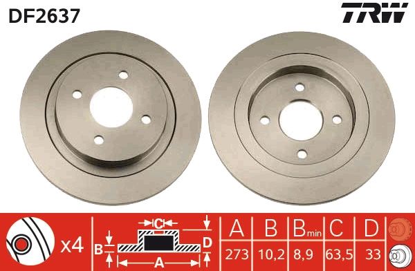 TRW DF2637 Brake Disc