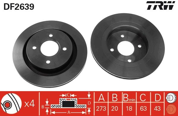 TRW DF2639 Brake Disc