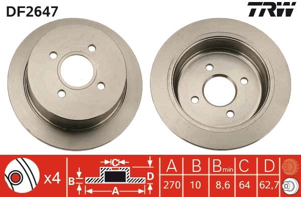 TRW DF2647 Brake Disc