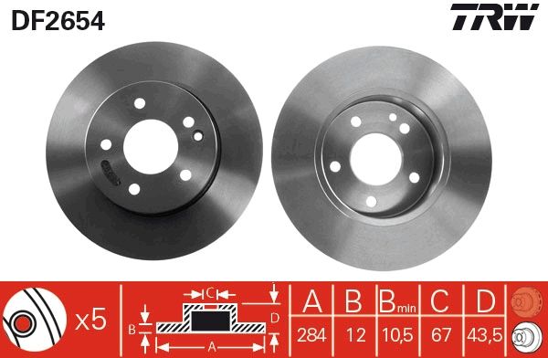 TRW DF2654 Brake Disc