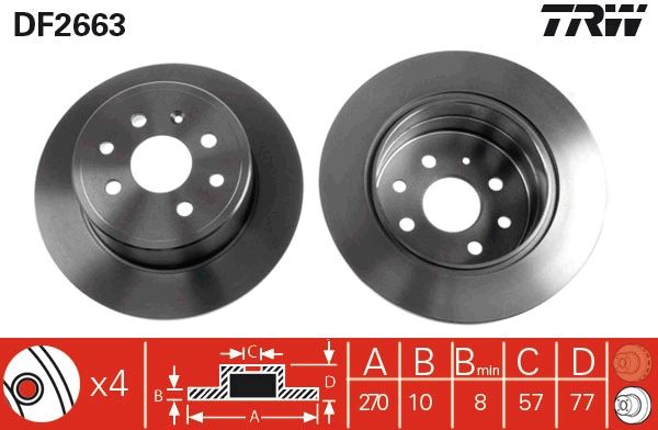 TRW DF2663 Brake Disc