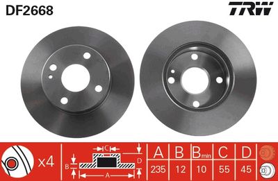 Brake Disc TRW DF2668