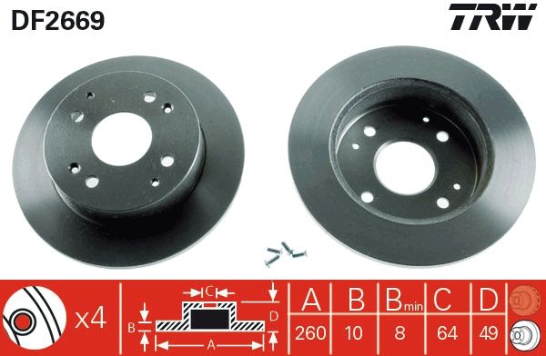 TRW DF2669 Brake Disc