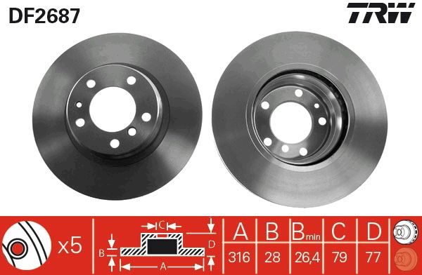 TRW DF2687 Brake Disc
