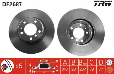 Brake Disc TRW DF2687