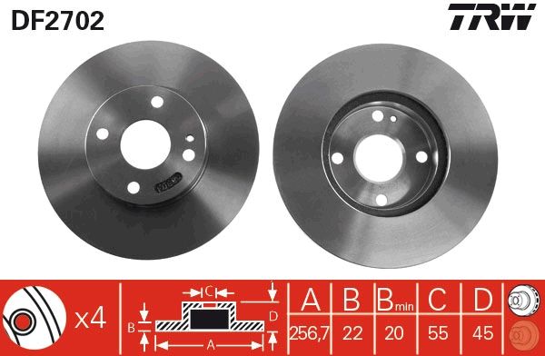 TRW DF2702 Brake Disc