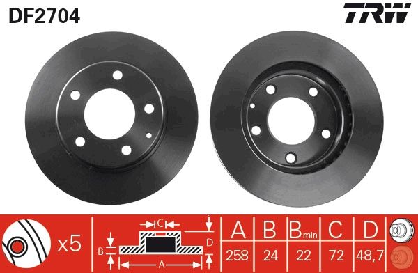 TRW DF2704 Brake Disc