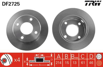 Brake Disc TRW DF2725