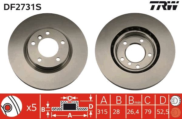 TRW DF2731S Brake Disc