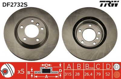Brake Disc TRW DF2732S