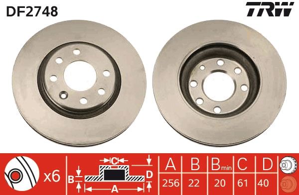 TRW DF2748 Brake Disc