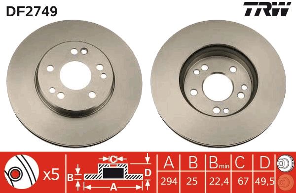 TRW DF2749 Brake Disc