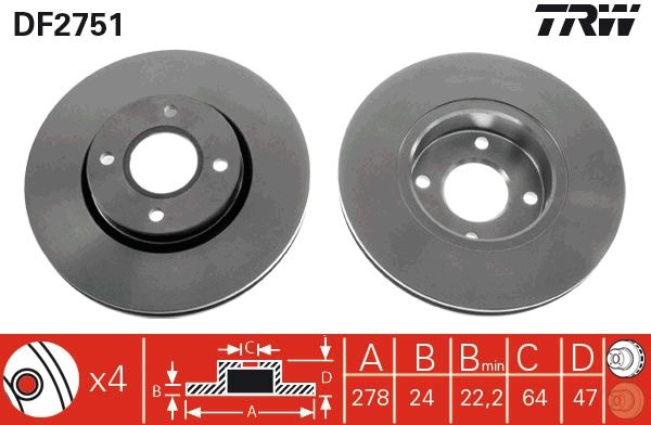 TRW DF2751 Brake Disc