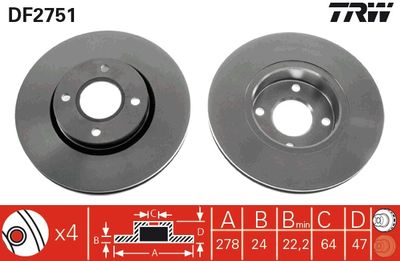 Brake Disc TRW DF2751
