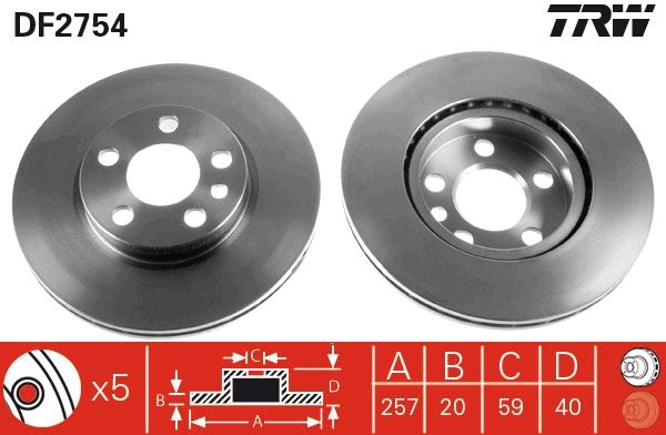 TRW DF2754 Brake Disc