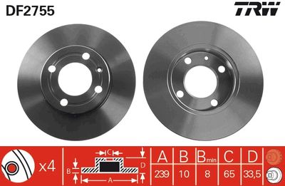 Brake Disc TRW DF2755