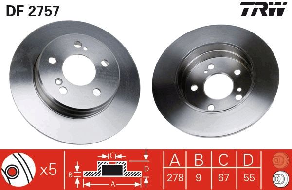 TRW DF2757 Brake Disc