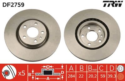 Brake Disc TRW DF2759