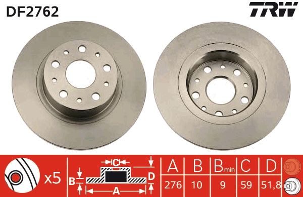 TRW DF2762 Brake Disc